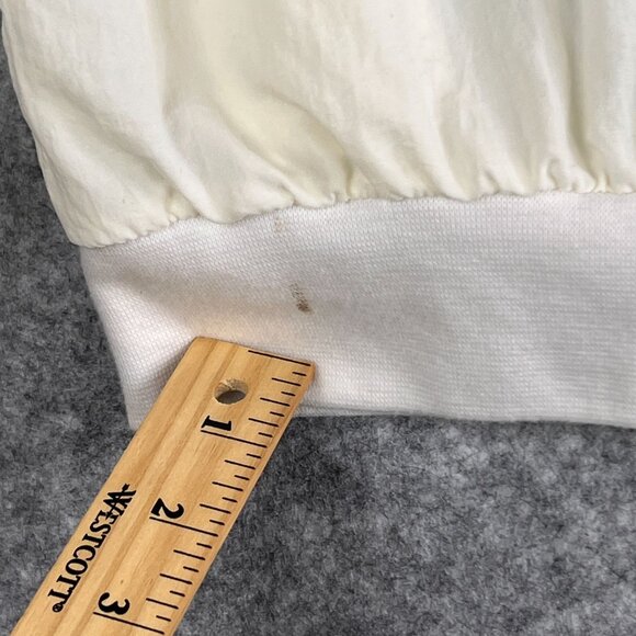 Vintage Mens L  PCC Embroidered White Pullover Windbreaker V-Neck Sweatshirt - Picture 9 of 12